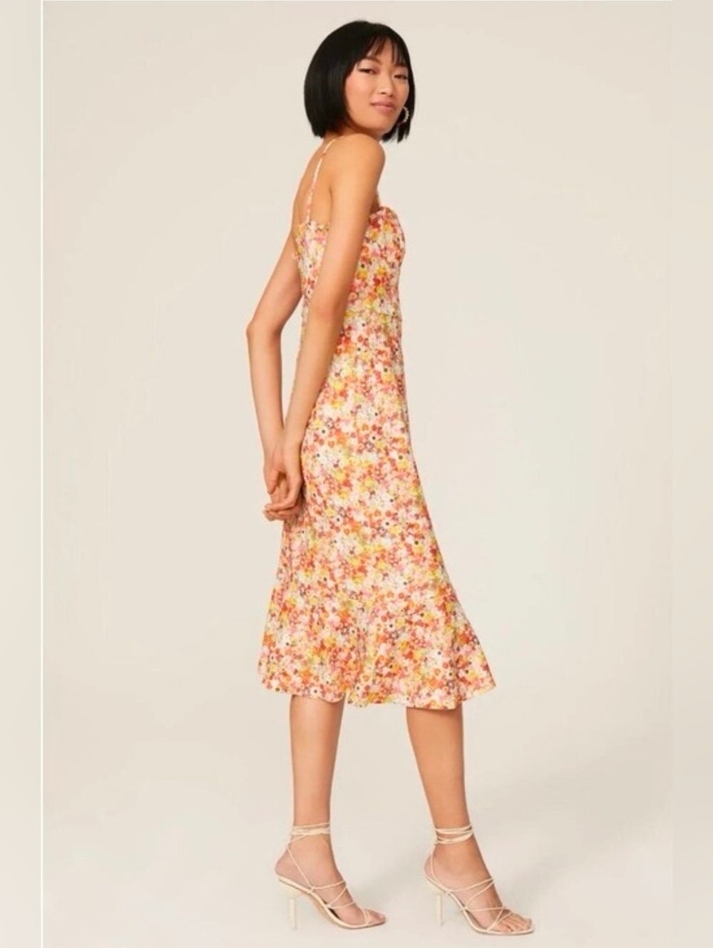 NWT Anthropologie Hutch Pink Colorful Floral Selene Bustier Midi Dress - Picture 7 of 14